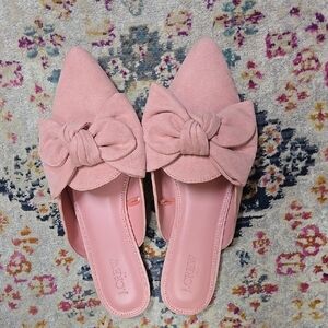 J. Crew Pink Bow Mules